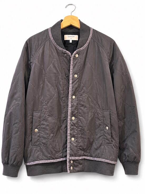 Norse Projects Other - CANDOR Quilted Snap Bomber Jacket Charcoal Grey Contrast Stitch Size 2/M GUC